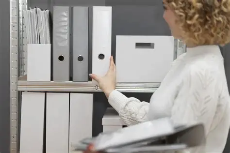 Profesional organizando archivo documental